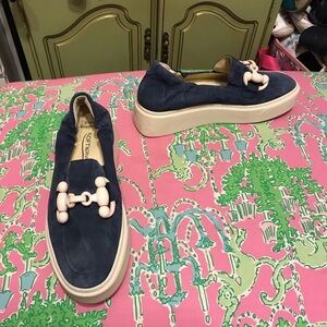 Women’s SOFTWAVES Tais slip on navy suede shoes Size 41